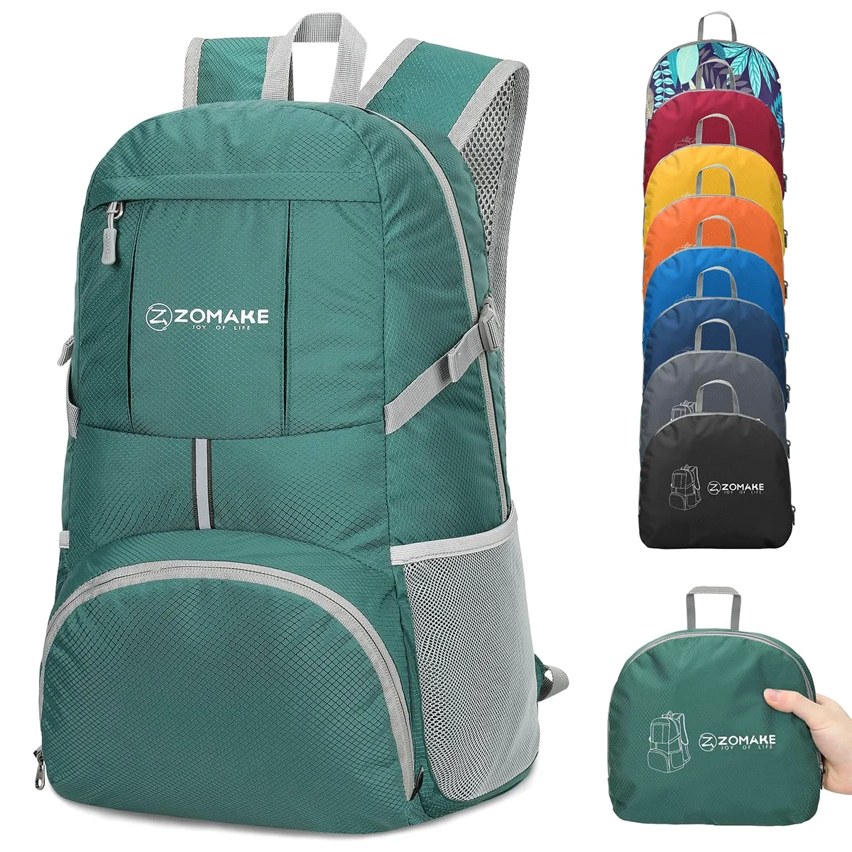 ZOMAKE Lightweight Packable Backpack 35L, Army Green