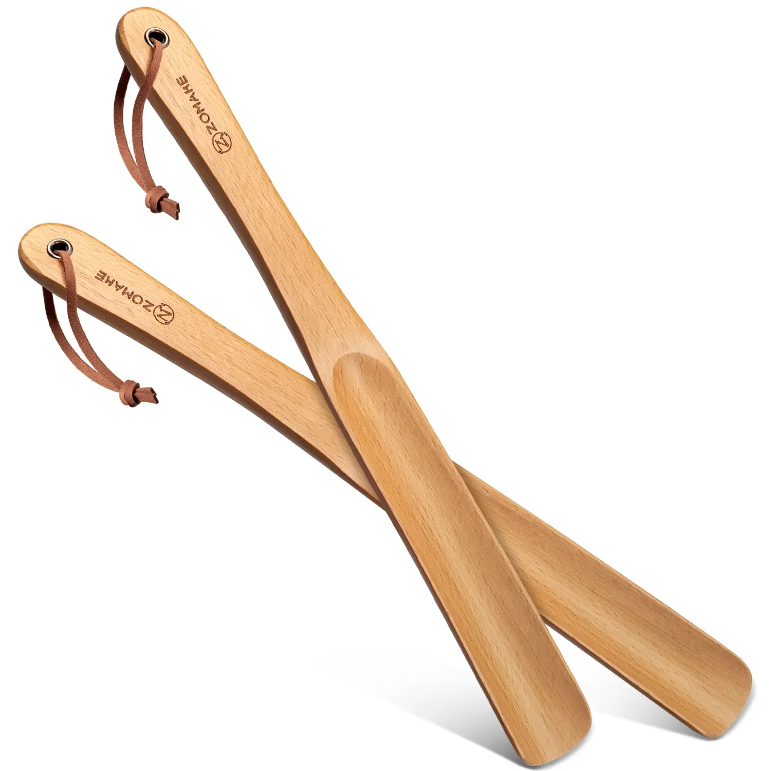 ZOMAKE 2-Pack Shoe Horn Long Handle 13.8", Yellow