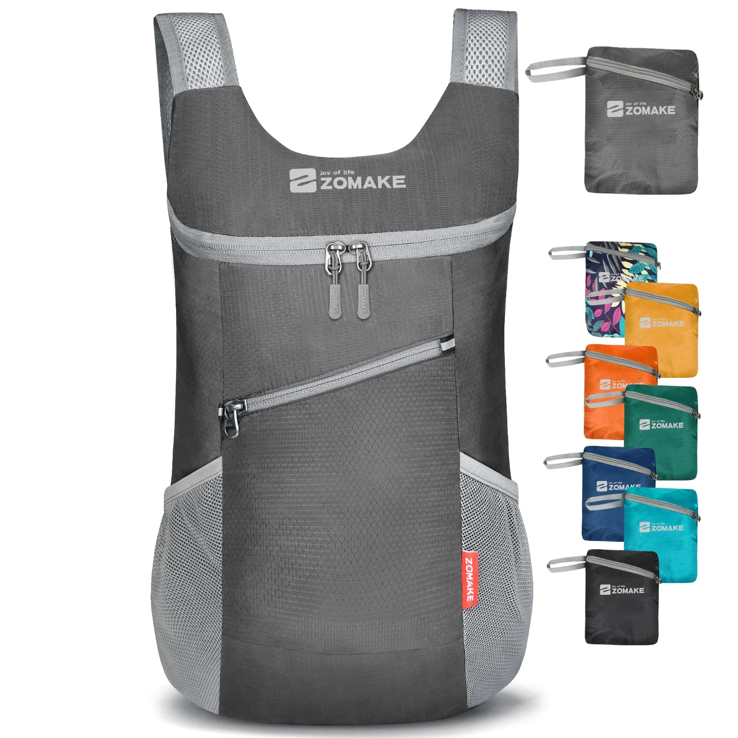 ZOMAKE Lightweight Packable Backpack 14L, Medium Gray