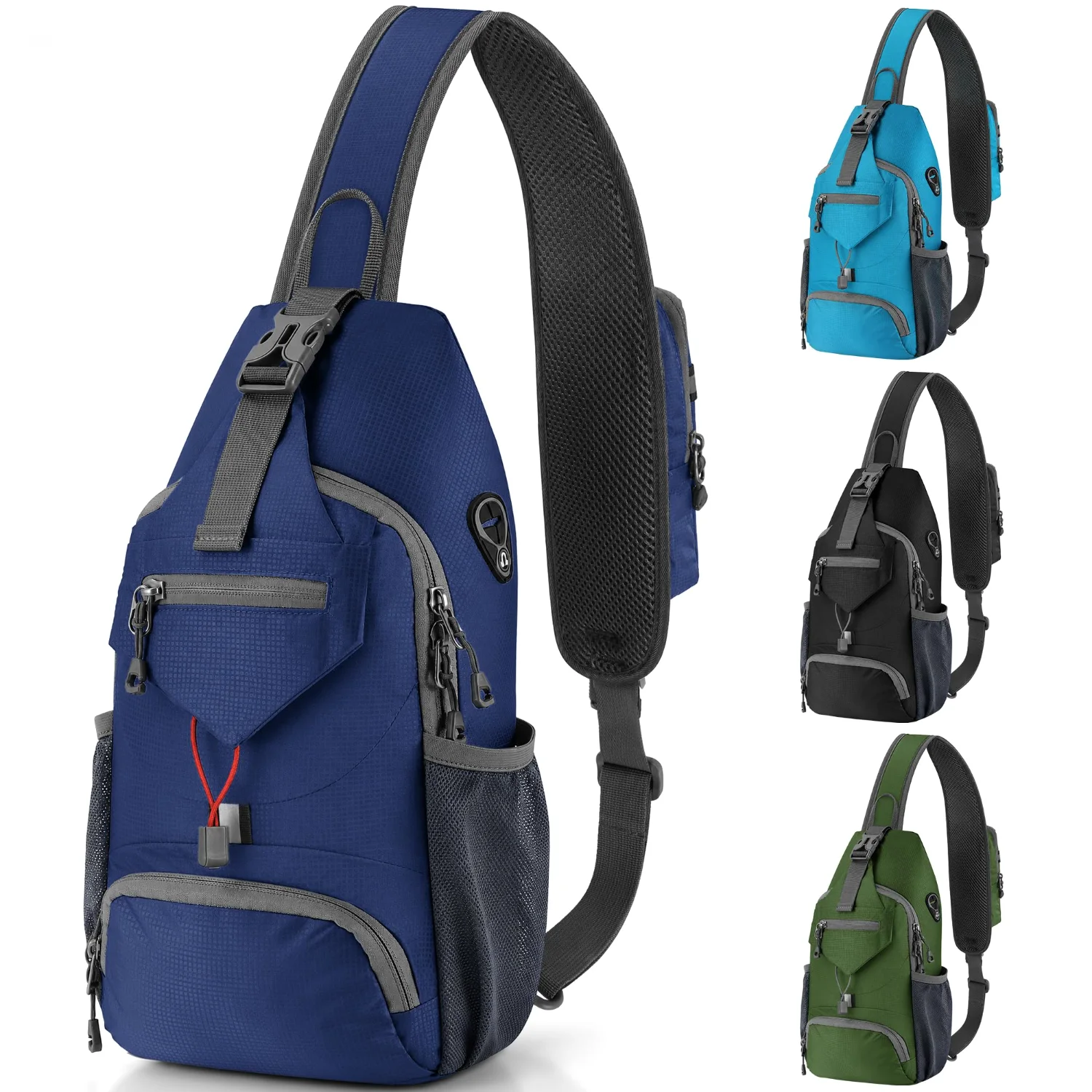 ZOMAKE Anti-Theft Reflective Sling Bag, Dark Blue