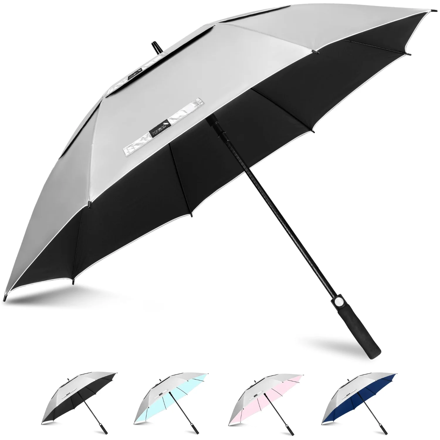 ZOMAKE Large Golf Umbrella UV Protection 54", Black