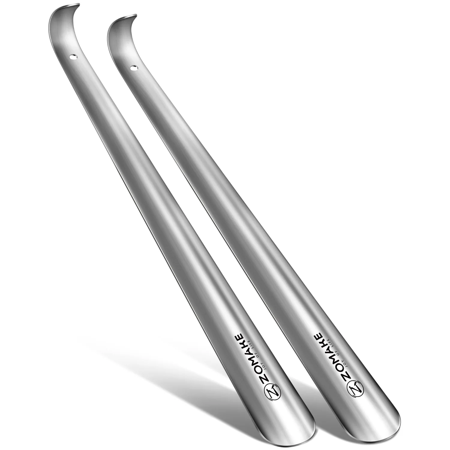 ZOMAKE 2-Pack Metal Shoe Horn Long Handle 16.5"
