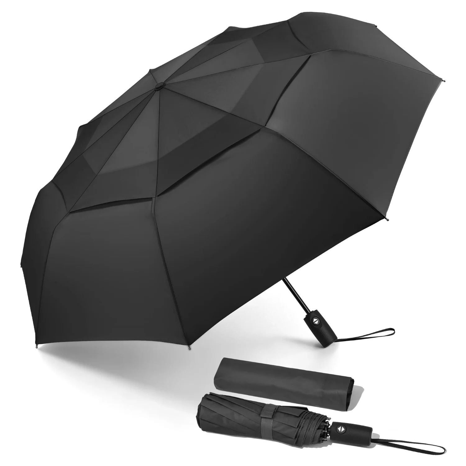 ZOMAKE Travel Umbrella Windproof 44", Black