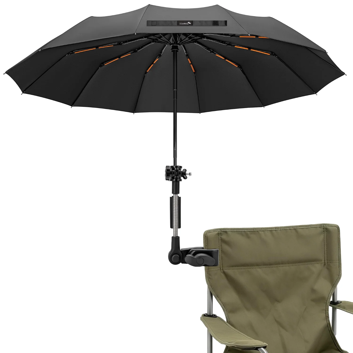 ZOMAKE Clip-On Chair Umbrella 45", Black