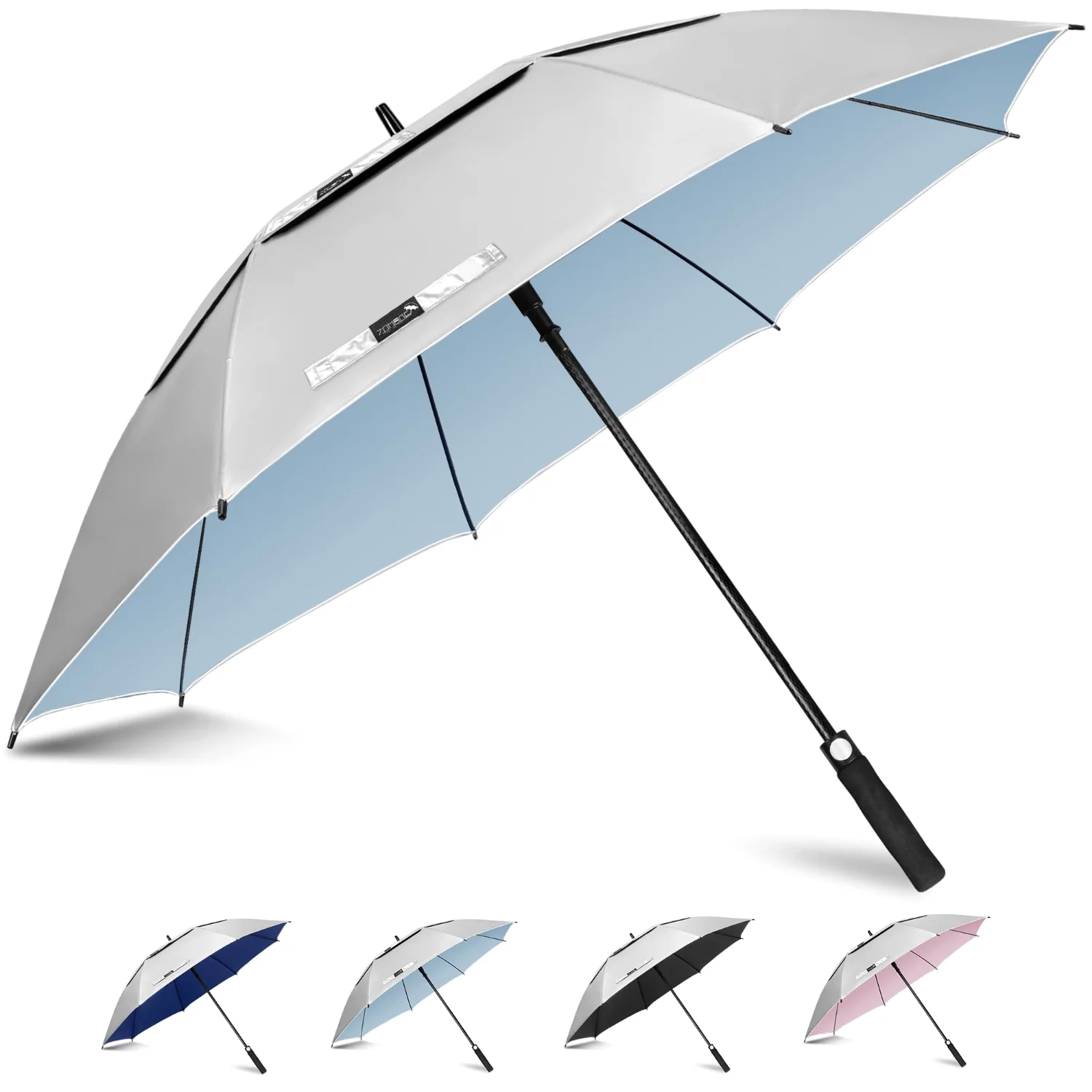 ZOMAKE Large Golf Umbrella UV Protection 62", Light Blue