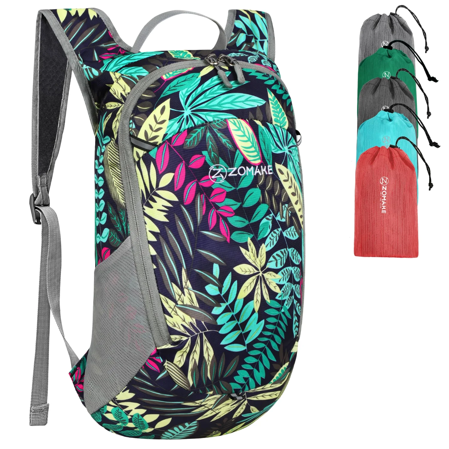 ZOMAKE Lightweight Packable Backpack 18L, Mixed Leaves