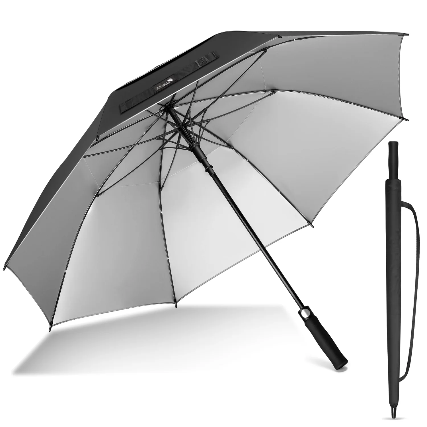 ZOMAKE Windproof Golf Umbrella UV Protection 68", Black